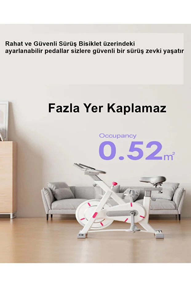 Beyaz Koşu Kondisyon Bisikleti Spin Bike Dikey Egzersiz Ev Koşu Bisikleti